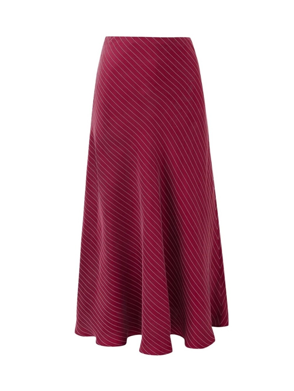 NWT FBC 2X Office Bias Cut Tencel Burgundy Striped Maxi Skirt